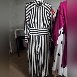 SHEIN Monochrome Striped Jumpsuit